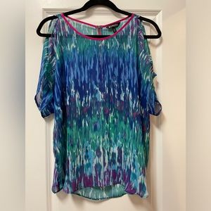 Express Cold Shoulder Sheer T Shirt